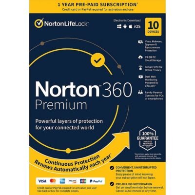 Norton 360 Premium 10 Devices 1 Year Email Key